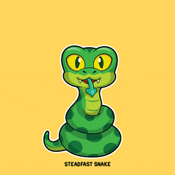 Coiled Cute Snake Blinking GIF