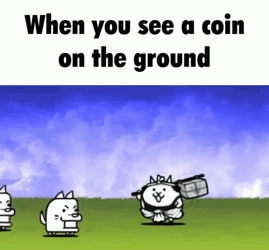 Coin On The Ground Battle Cats  GIF