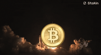 Coin With Letter B In Front Of Rocket GIF