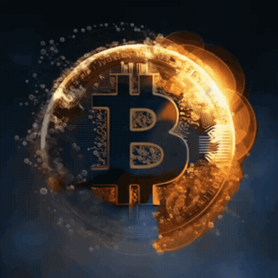 Coin With Letter B Surrounded By Bubbles GIF