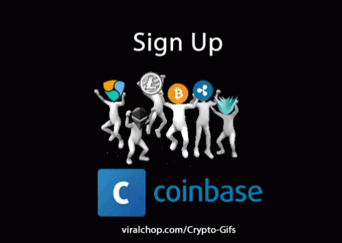 Coinbase Sign Up Page People Holding Coins GIF