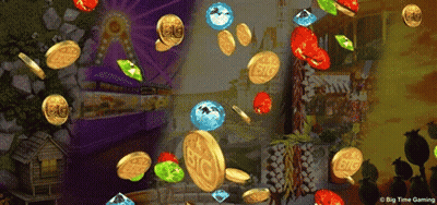 Coins And Gems Falling From Sky Big Time Gaming GIF