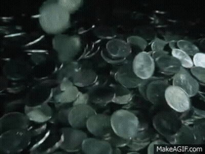 Coins Floating In Water GIF