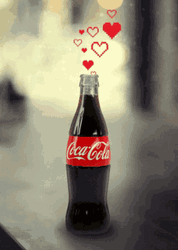 Coke Bottle With Hearts GIF