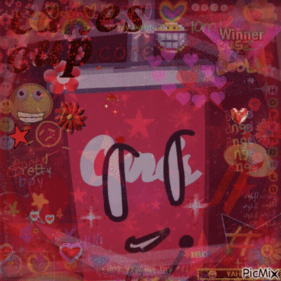 Coke Can With Hearts And Smiley Faces GIF