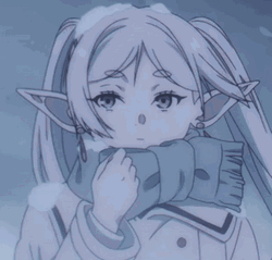 Cold Frieren Standing Snowing GIF