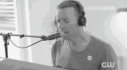 Coldplay Chris Martin Black And White GIF