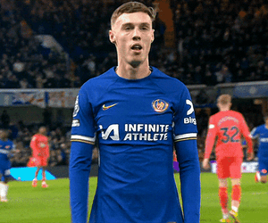 Cole Palmer Point And Piggy Back GIF