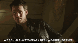 Colin O'Donoghue Open A Barrel Of Rum GIF