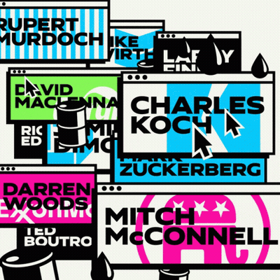 Collage Charles Koch Darren Woods Mitch McConnell Zuckerberg GIF