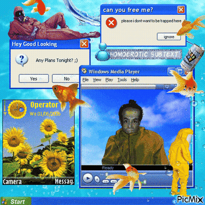 Collage Of Computer Screens Saying Hey Good Looking GIF