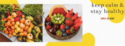 Collage Of Fruits And Vegetables Keep Calm & Stay Healthy GIF