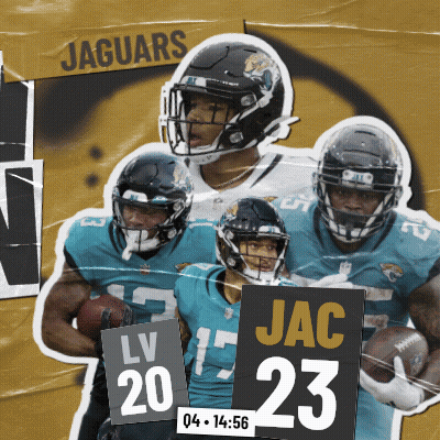 Collage Of Jaguars Players Holding Signs GIF