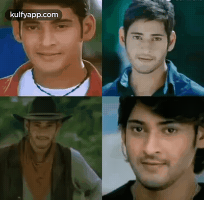 Collage Of Man's Face With Cowboy GIF