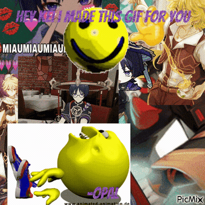 Collage Of Pac Man And Smiley Face GIF