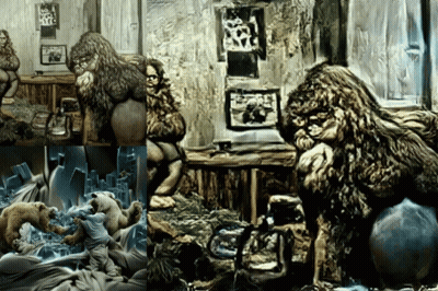 Collage Of Paintings Saying King Kong GIF