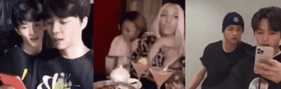 Collage Of Three People Looking At Phones GIF