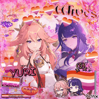 Collage Of Two Anime Girls With Yuri GIF