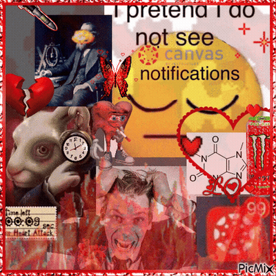 Collage Pretend I Do Not See Canvas Notifications GIF