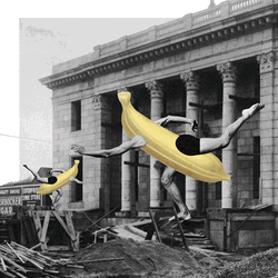 Collage Vintage Banana Dance GIF