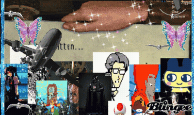 Collage With Blingee Word GIF