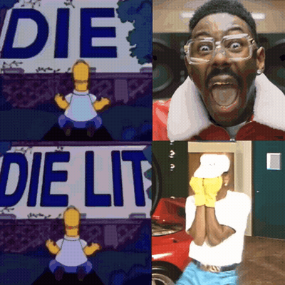 Collage With Die Lit GIF