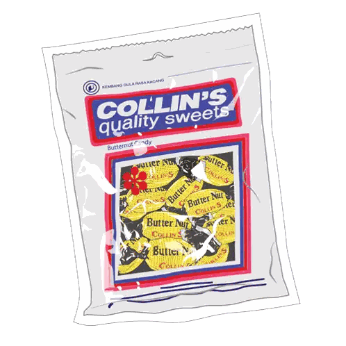 Collins Quality Buttermut Candy Bag Sticker