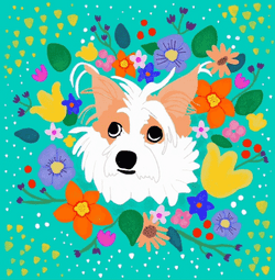 Color Changing Cute Cartoon Dog GIF