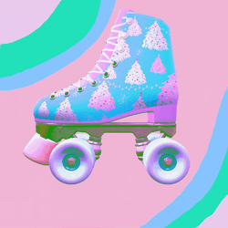 Color Changing Roller Skates 60S Design GIF