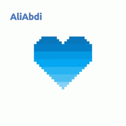 Color Shades Of Blue Heart GIF