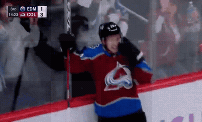 Colorado Avalanche Hockey Player Celebrating GIF
