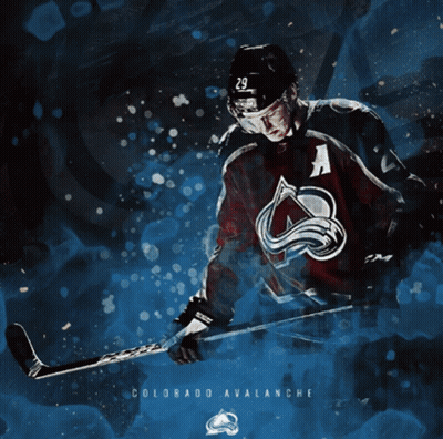 Colorado Avalanche Hockey Player Holding Stick GIF