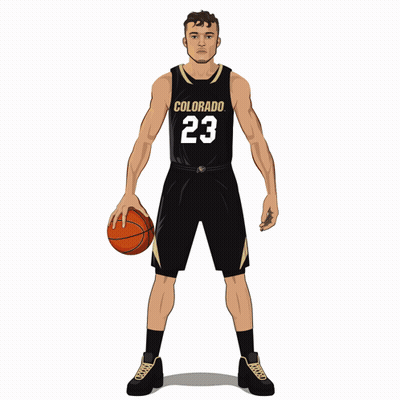 Colorado Basketball Player Holding Basketball GIF