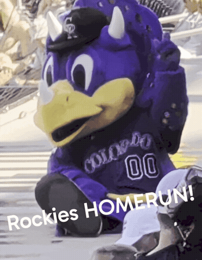 Colorado Rockies Mascot Kneeling GIF