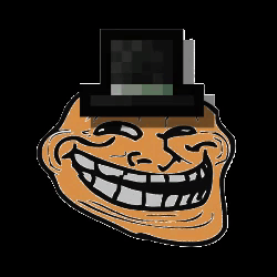 Colored Troll Meme Face Wearing Top Hat GIF