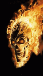 Colorful Animated Fire Skull GIF