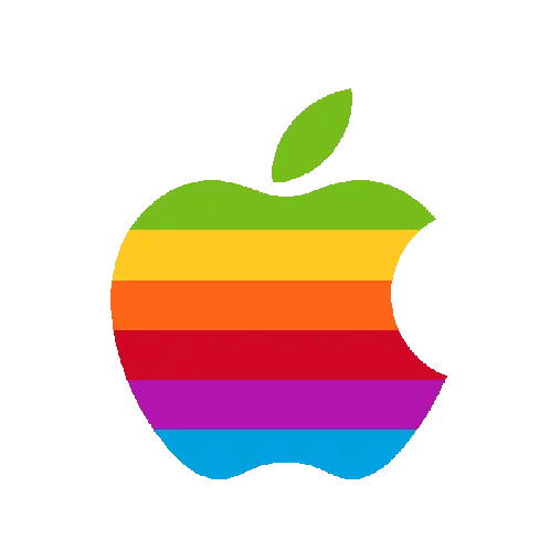Colorful Apple With Green Leaf Sticker