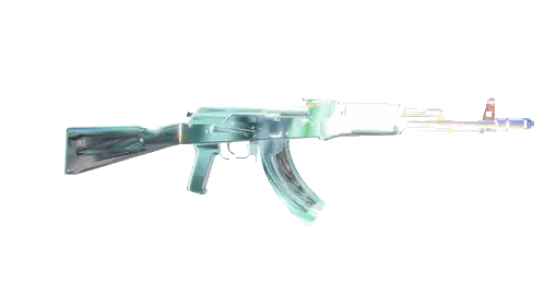 Colorful Assault Rifle With Green Handle Sticker