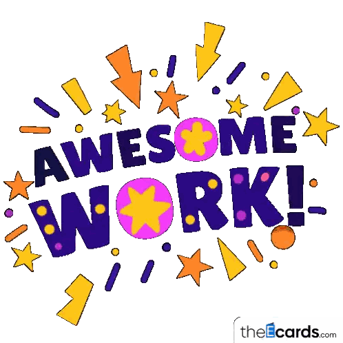 Colorful Awesome Work Sign Sticker