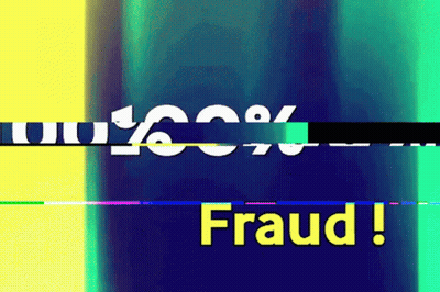 Colorful Background Saying Fraud GIF