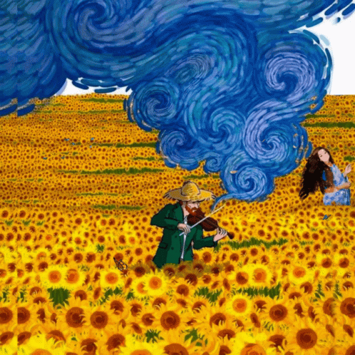Colorful Background Saying Good Vibes GIF