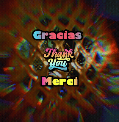 Colorful Background Saying Gracias Thank You Merci GIF