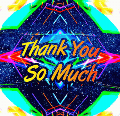 Colorful Background Saying Thank You Gold GIF