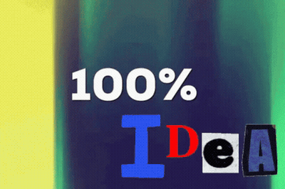 Colorful Background With 100% Idea GIF