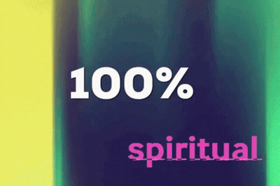 Colorful Background With 100% Spiritual In Pink GIF
