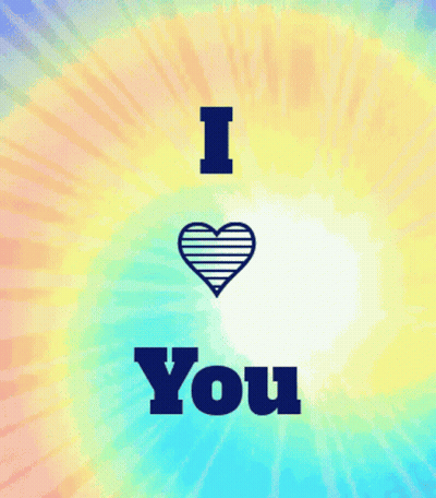 Colorful Background With Heart And I Love You GIF