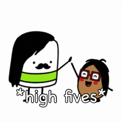 Colorful Background With High Fives GIF