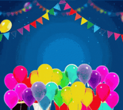 Colorful Balloons Flying GIF