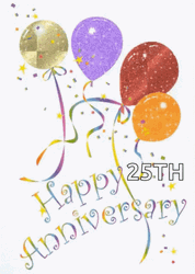 Colorful Balloons Happy 25Th Anniversary GIF