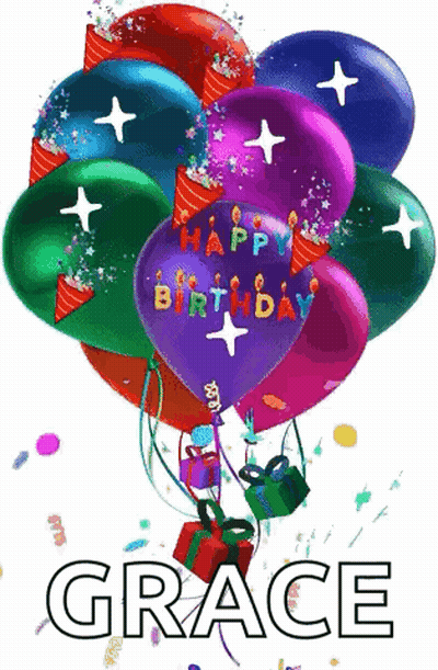 Colorful Balloons Saying Happy Birthday GIF